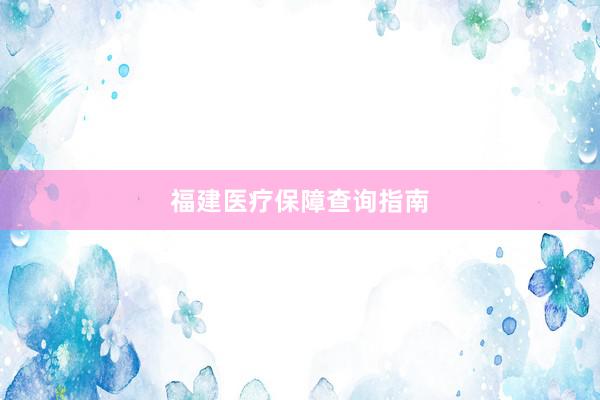 福建医疗保障查询指南