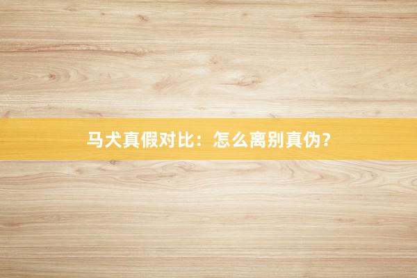 马犬真假对比：怎么离别真伪？